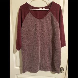 Burgundy tunic sweater